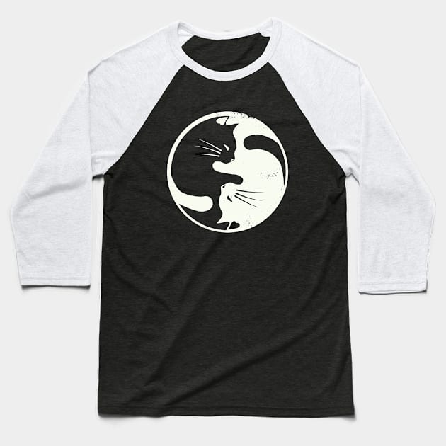 Cat Yin Yang Baseball T-Shirt by susanne.haewss@googlemail.com